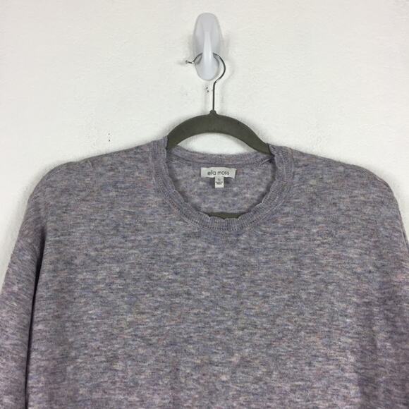 Anthropologie Ella Moss Maggie Heather Grey Puff Sleeve Knit Sweater Small - Picture 4 of 13